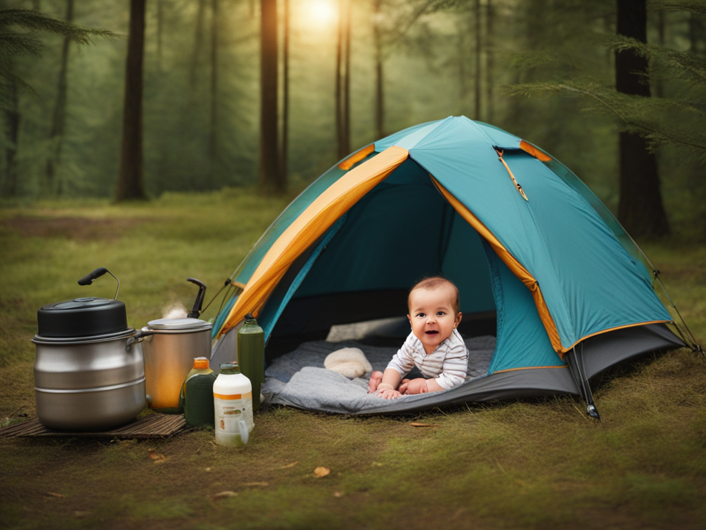 camping with baby in the nature