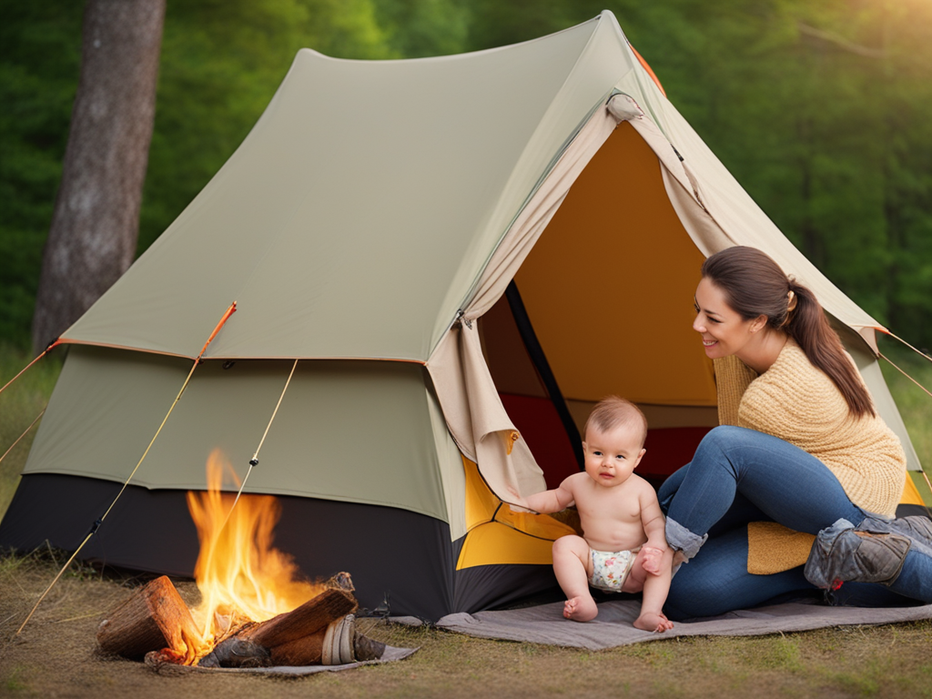 camping with a baby in a tent